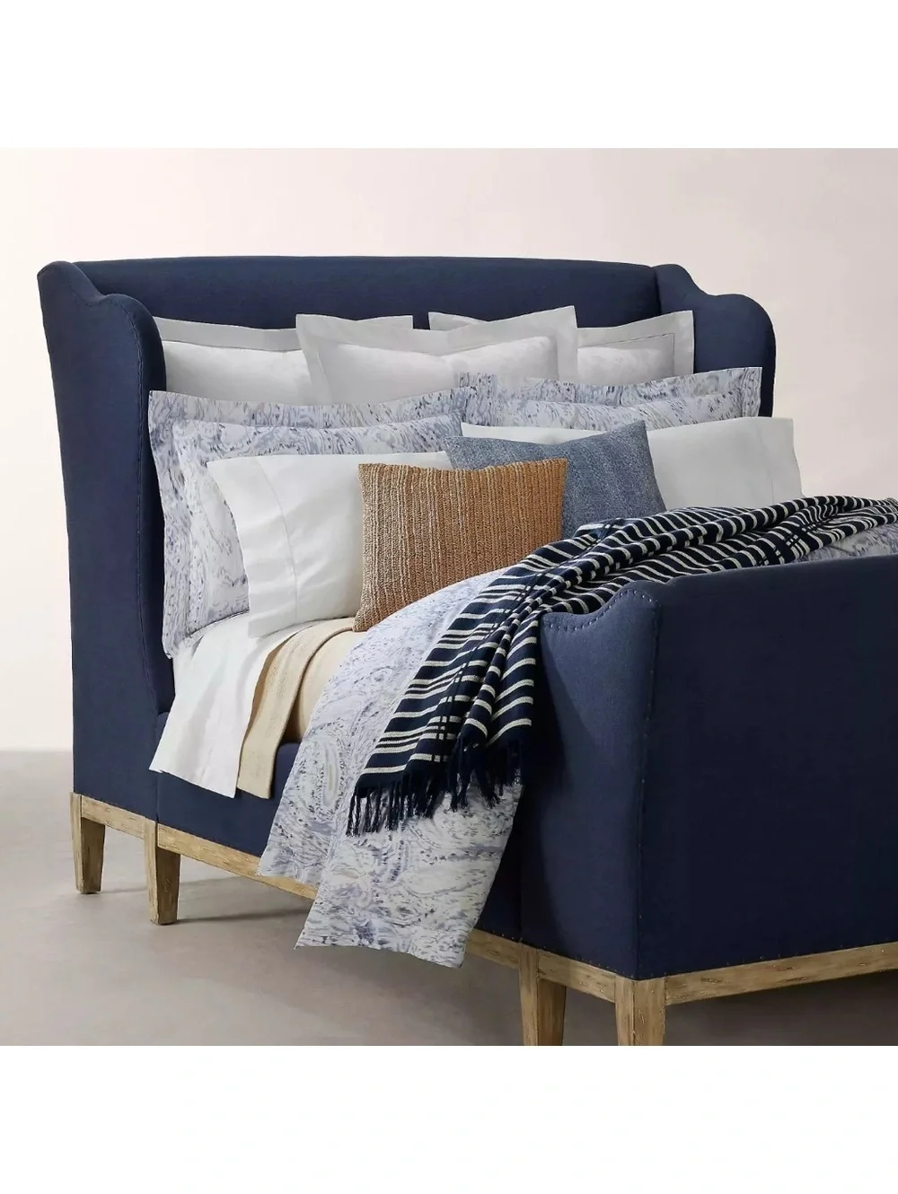 Ralph Lauren Lorelai Cotton Sateen Queen Duvet Cover in Periwinkle, NEW w/Tag
